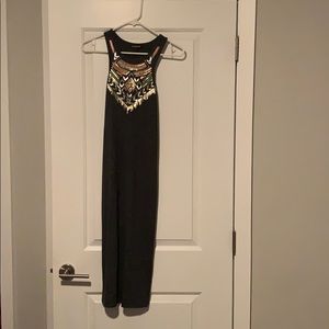 Embellished midi cotton dress